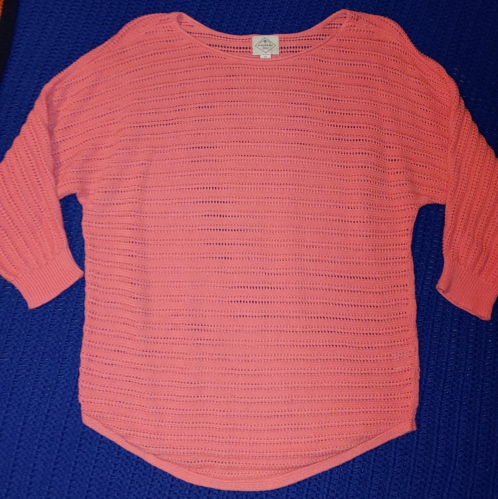 Coral 3/4 Sleeve Knit Sweater